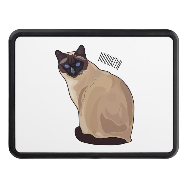 Cache Pour Crochet De Remorquage Siamese cat cartoon (Devant)