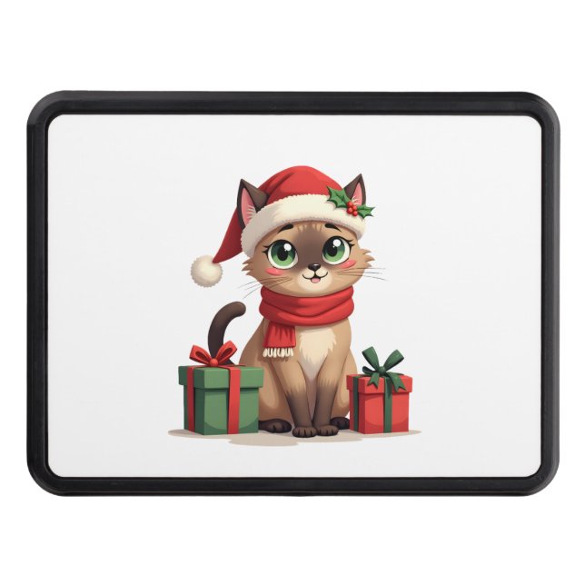 Cache Pour Crochet De Remorquage Siamese Cat Xmas Holiday Santa Siamese Cat Christm (Devant)