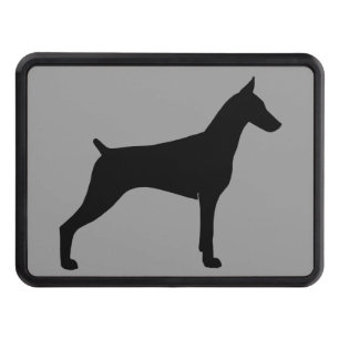 Cache Pour Crochet De Remorquage Silhouette de Pinscher de dobermann