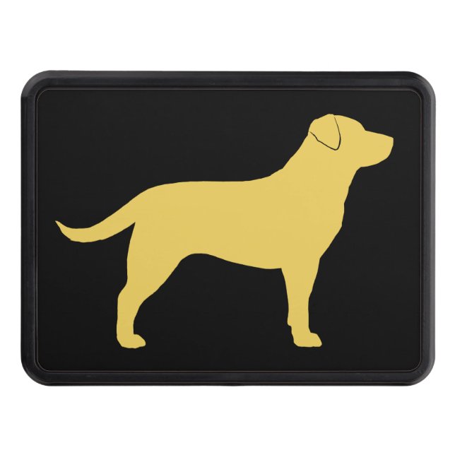 Cache Pour Crochet De Remorquage Silhouette jaune de labrador retriever (Devant)