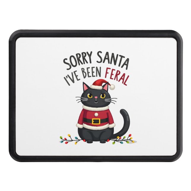 Cache Pour Crochet De Remorquage Sorry Santa I've Been Feral Black Cat Christmas Fu (Devant)