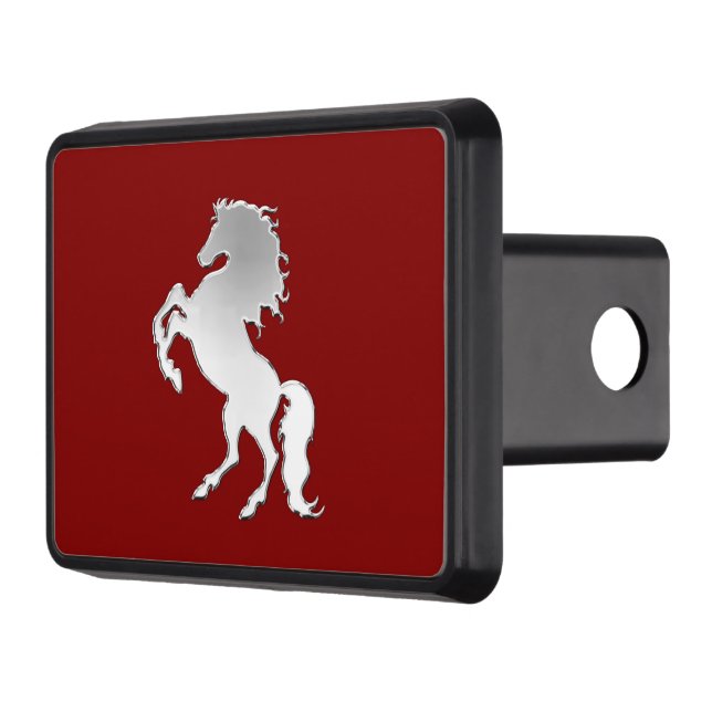 Cache Pour Crochet De Remorquage Stallion en argent sur rouge (Gauche)