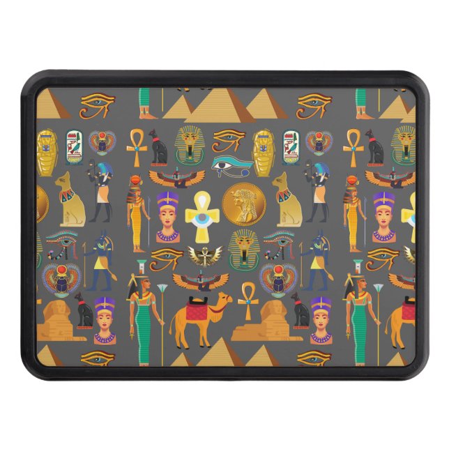 Cache Pour Crochet De Remorquage SYMBOLE HIÉROglyphique égyptien Motif pharaon (Devant)