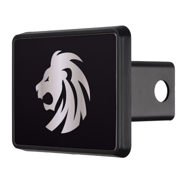 Cache Pour Crochet De Remorquage Tête de lion métallique argent tendance (Gauche)