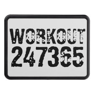 Cache Pour Crochet De Remorquage Texte usé et rayé Workout 247365 noir