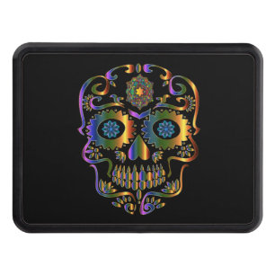 Cache Pour Crochet De Remorquage Tie Dye Psychedelic Day Of Dead Sugar Skull
