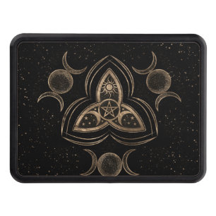 Cache Pour Crochet De Remorquage Triquetra Triple Moon Ornement avec Pentagramme