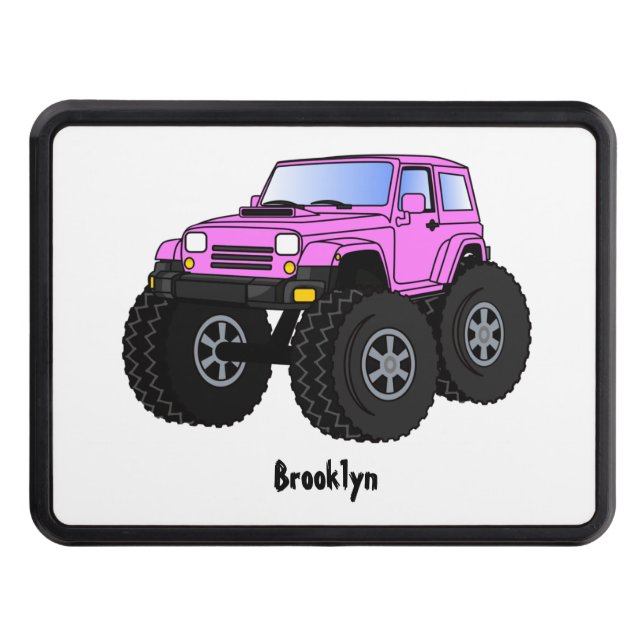 Cache Pour Crochet De Remorquage Un Pink Monster Cartoon (Devant)