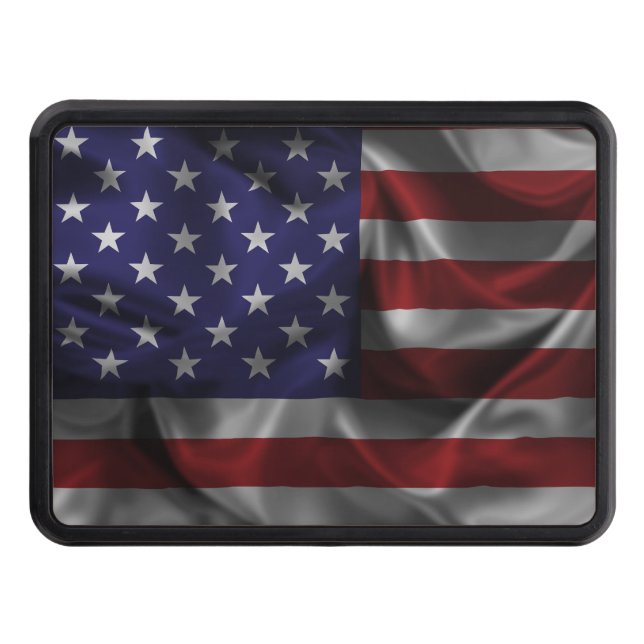 Cache Pour Crochet De Remorquage USA Flag Trailer Hitch Cover (Devant)