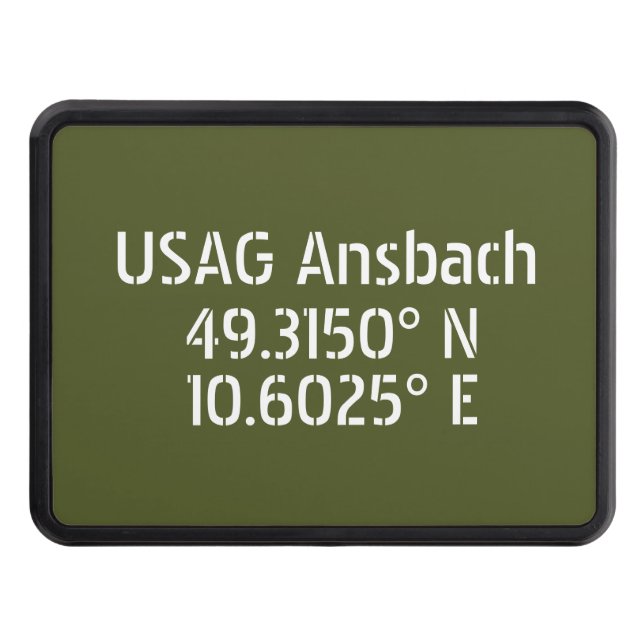 Cache Pour Crochet De Remorquage USAG Ansbach Latitude Longitude (Devant)