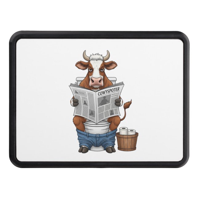 Cache Pour Crochet De Remorquage Vache sur Toilet, Animaux de ferme amusants (Devant)