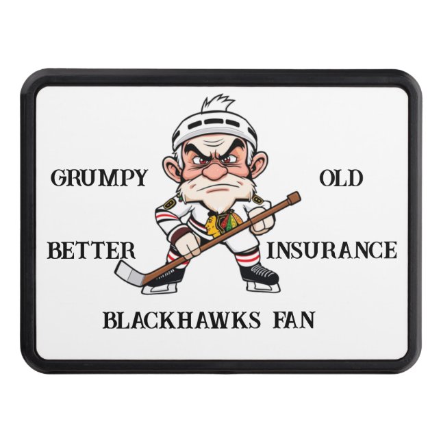 Cache Pour Crochet De Remorquage Ventilateur Grumpy Old Blackhawks (Devant)