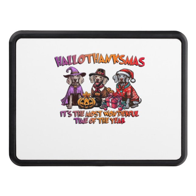 Cache Pour Crochet De Remorquage Weimaraner Halloween Thanksgiving Christmas Oversi (Devant)