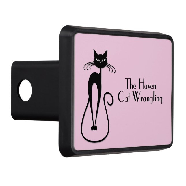 Cache Pour Crochet De Remorquage Whimsky Skinny Chat noir rose personnel (Droite)