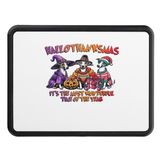 Cache Pour Crochet De Remorquage Whippet Halloween Thanksgiving Noël overde (Devant)