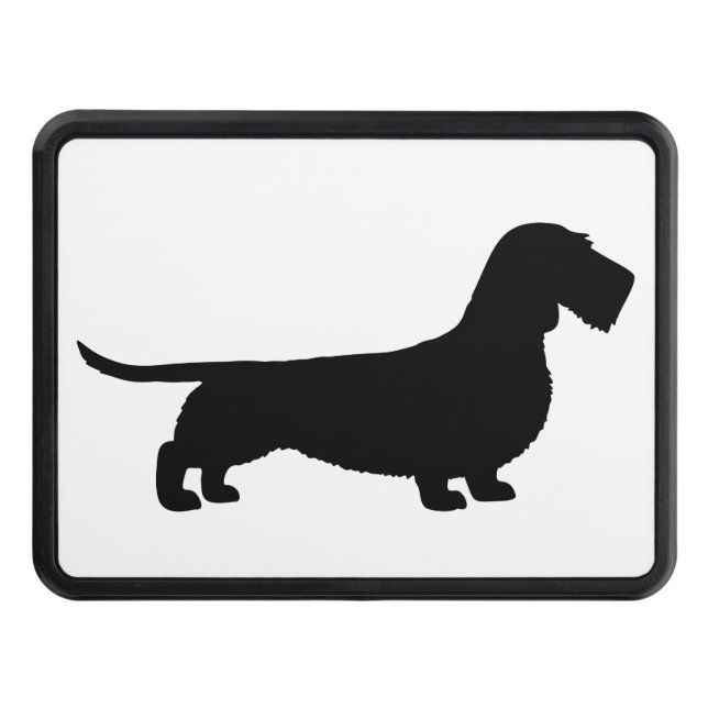 Cache Pour Crochet De Remorquage Wire Haired Dachshund Silhouette (Devant)