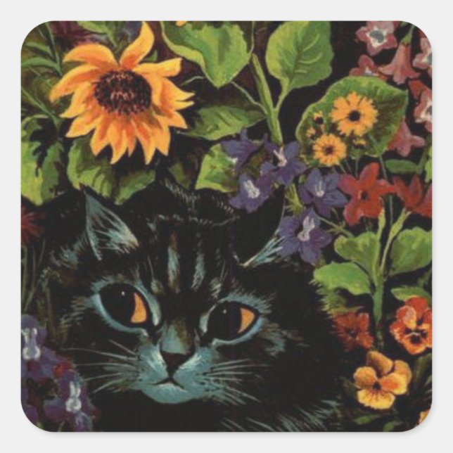 Cachet en fleurs de Louis Wain Sticker Sheet (Devant)