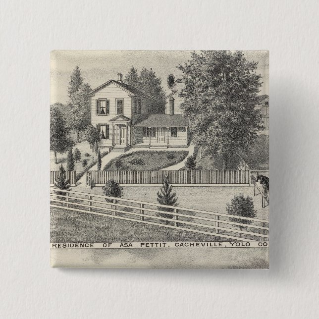 Cacheville res, Madison mill 2 Inch Square Button (Front)