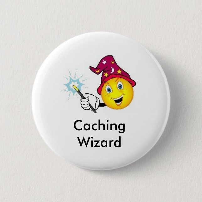 Caching Wizard Geocaching Swag Pin (Front)
