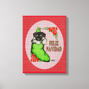 Cachorrito Feliz Navidad Canvas Print