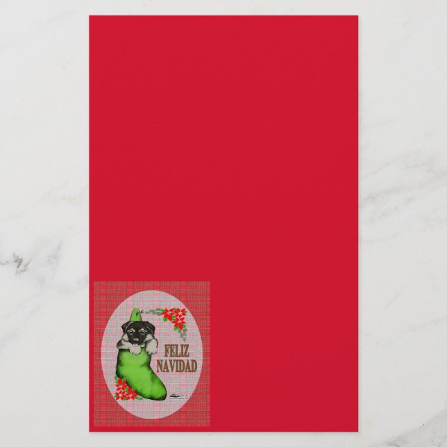 Cachorrito Feliz Navidad Stationery (Front)