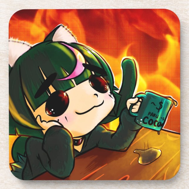 Cachy tan everything is fine set coaster (Front)