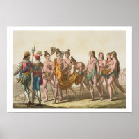Caciche Ruler accompanied by his Wives (colour lit