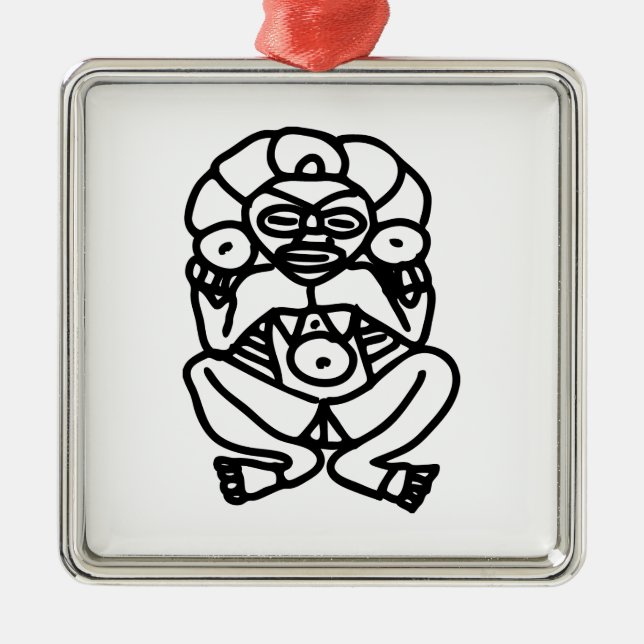 Cacique Taino Metal Ornament (Front)