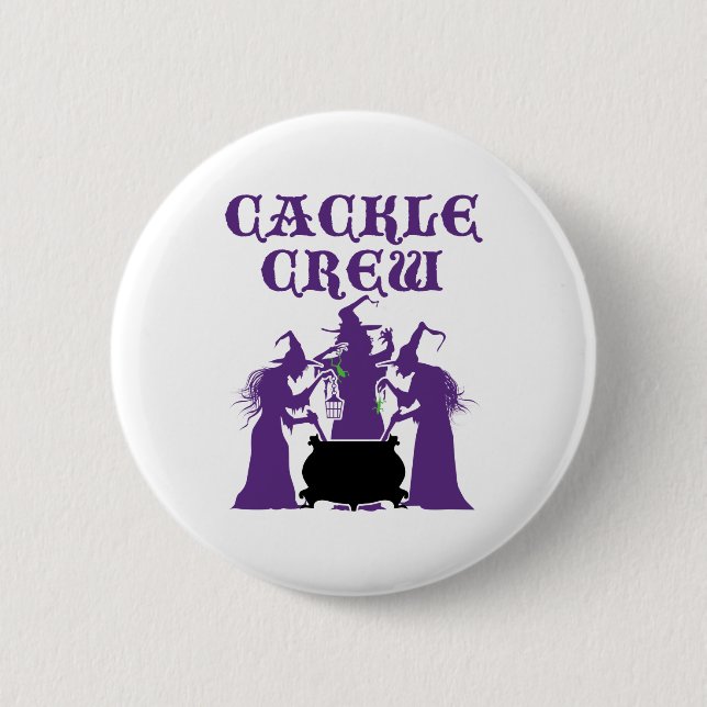Cackle Crew Medieval Halloween Witch Witches 2 Inch Round Button (Front)
