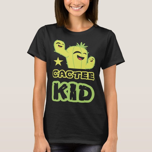 Cactee Kid Pot Gardening Succulent Plant Garden Vi T-Shirt (Front)