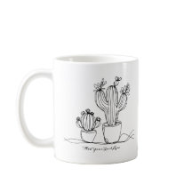 Cacti Abstract Line Art with Personalized Text