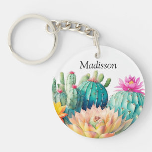 Cacti And Succulent With Name Keychain