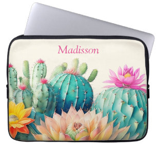 Cacti And Succulents With Name Laptop Sleeve