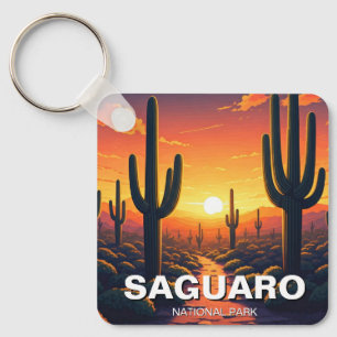 Cacti at Saguaro National Park Souvenir Keychain