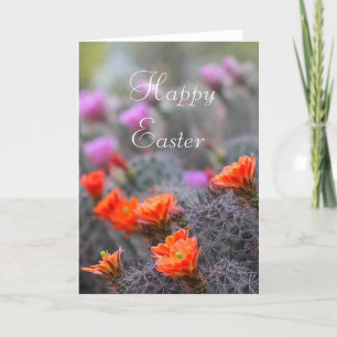 Cacti Blooms Happy Easter Holiday Card