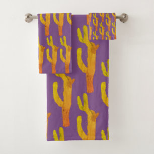 Cacti Cactus Plants  Bath Towel Set
