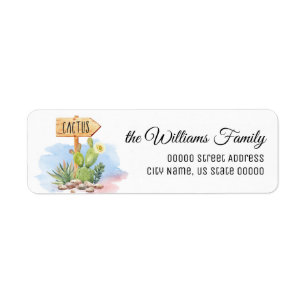 Cacti Cactus Watercolor Flower Return Adress
