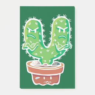 Cacti Couple Crossed Post-it Notes