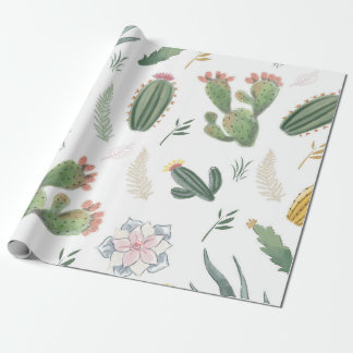 Cacti design wrapping paper