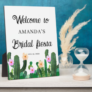Cacti flowers  Bridal Fiesta Welcome Plaque