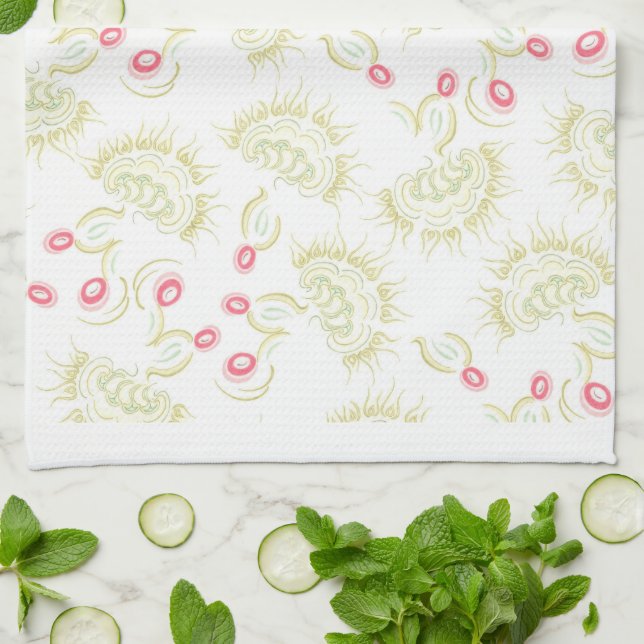 Cacti Flowers Kitchen Towel (Folded)