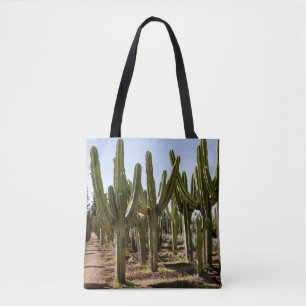 Cacti garden, tropical desert landscape. tote bag