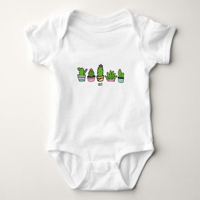 cacti grouping baby bodysuit (Front)