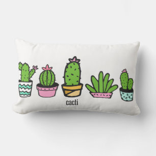 cacti grouping lumbar pillow