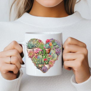 Cacti In A Heart Shape Coffee Mug