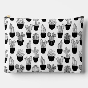 Cacti Line Art Pattern Accessory Pouch
