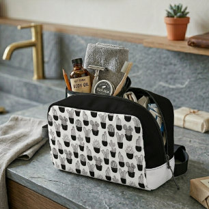 Cacti Line Art Pattern Dopp Kit