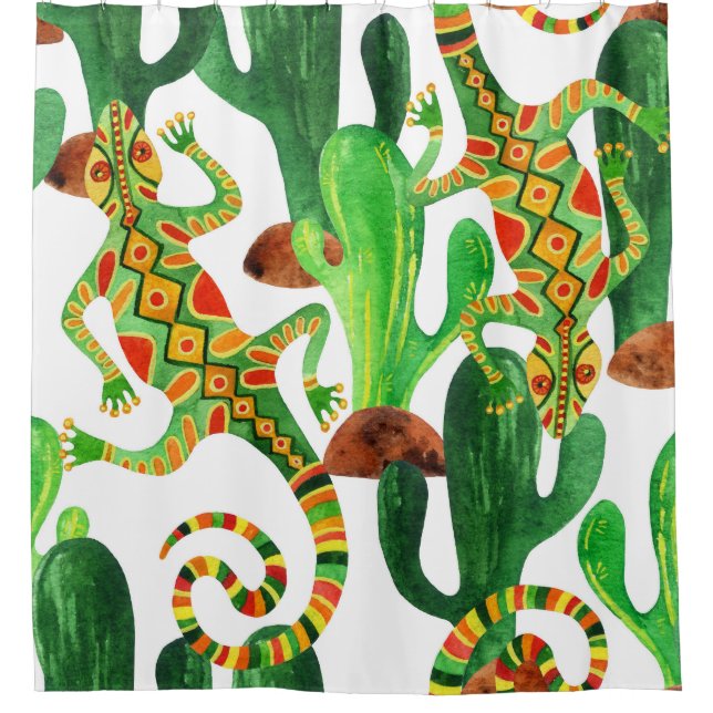Cacti Lizards Watercolor Print (Front)