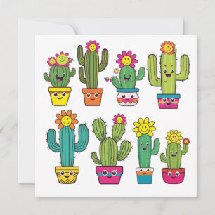 Cacti lovers cute ones thank you card
