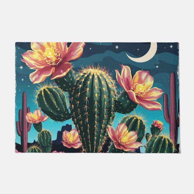 Cacti night time gift doormat (Front)
